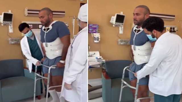 يزيد الراجحي يعود للمشي مجدداً بعد الحادث.. فيديو