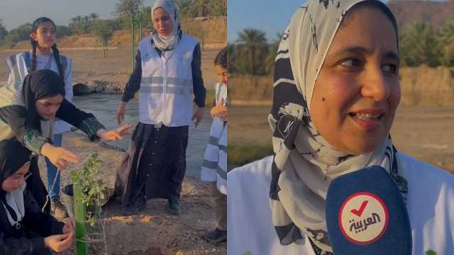 سيدة مصرية تشارك مع أبنائها الخمسة في مبادرة تطوعية لتشجير المدينة المنورة.. فيديو