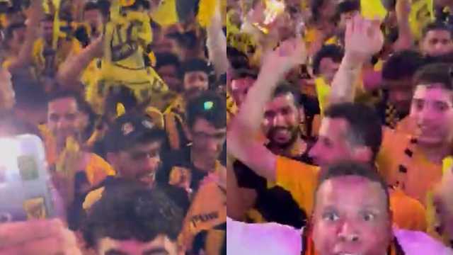 جماهير ⁧‫الاتحاد‬⁩ تحتفل بالفوز وتردد: غصبًا عنك جبنا الدوري.. فيديو