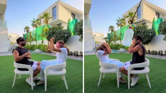 غيث مروان يتعرض لموقف لا يُحسد عليه أثناء تصوير تحدي مع زوجته.. فيديو