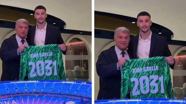 برشلونة يتعاقد رسميًا مع الحارس خوان جارسيا حتى 2031 .. فيديو