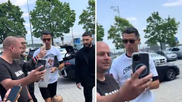 ردة فعل رونالدو مع معجب حاول تخطي دوره في التقاط صورة معه.. فيديو