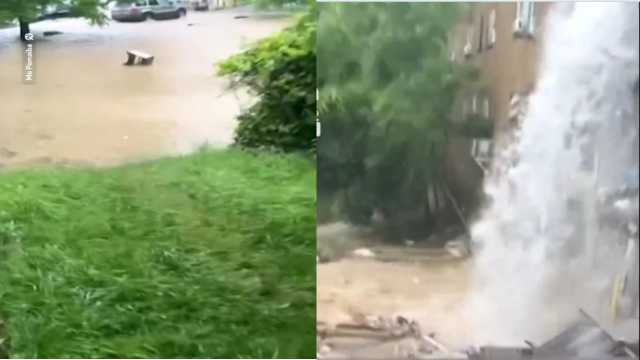 فيضانات عنيفة تحول مباني سكنية إلى شلالات.. فيديو