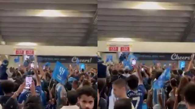 جماهير الهلال تحتفل بسفير العرب في المونديال وتزلزل أمريكا باسم الهلال .. فيديو