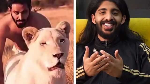 مربي أسود يسخر من فيديو المطيري مع الأسد: إيه علاقة التيشيرت .. فيديو