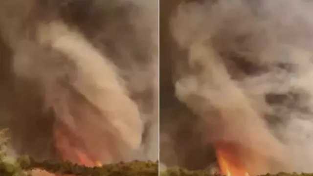 مشهد مروع لإعصار ناري نادر في بيله جك التركية.. فيديو