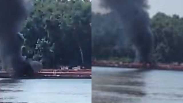 مصرع شخصين في حادث اصطدام مروحية ببارجة على نهر المسيسيبي .. فيديو