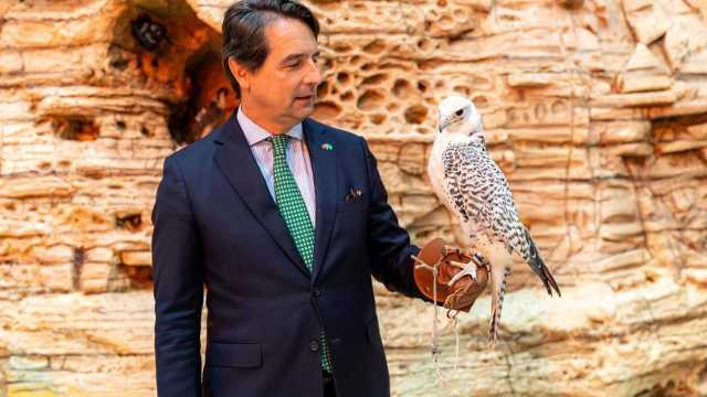 السفير البرتغالي يزور المزاد الدولي لمزارع إنتاج الصقور .. صور