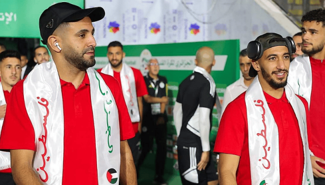 نجوم منتخب الجزائر يوجهون رسالة للعالم بشأن القضية الفلسطينية.. فيديو