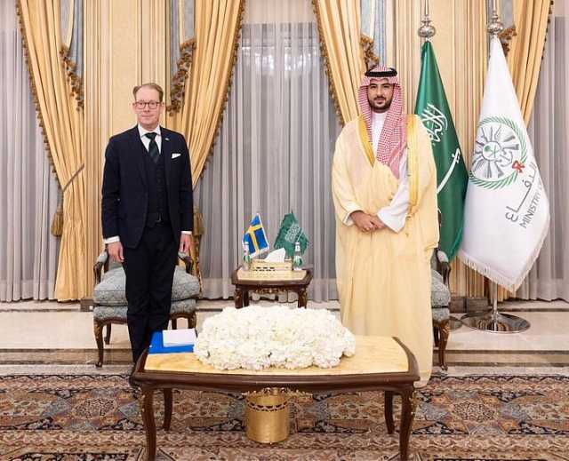 وزير الدفاع يناقش مع وزير خارجية السويد تطورات الأوضاع الإقليمية والدولية