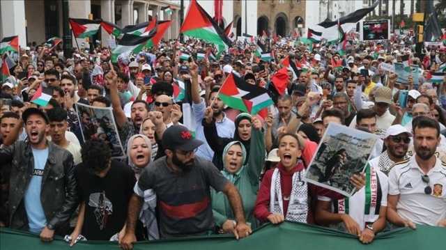 مسيرات حاشدة بـ58 مدينة مغربية.. كفى من إبادة غزة ودعم أمريكا للاحتلال (شاهد)