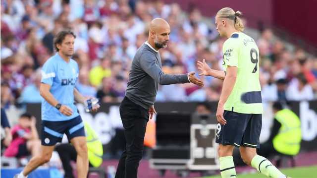 غوارديولا يكشف عن مدة غياب هداف مانشستر سيتي هالاند