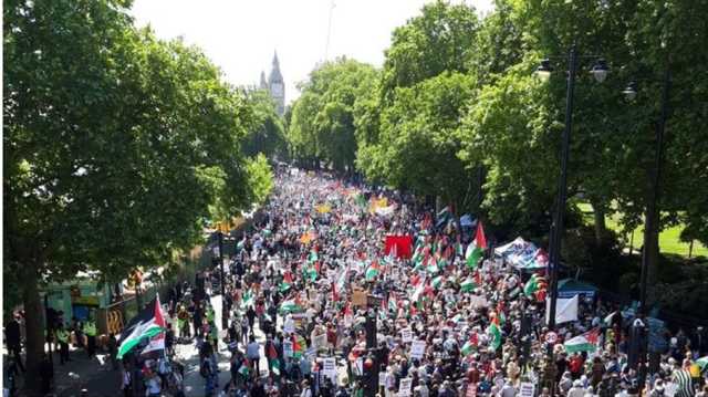 أكثر من نصف مليون في بريطانيا يتظاهرون في الذكرى الـ77 للنكبة (شاهد)
