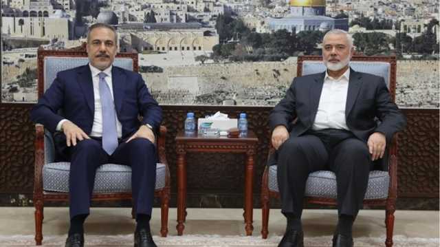 فيدان يلتقي إسماعيل هنية في الدوحة.. أكد على موقف تركيا من حماس