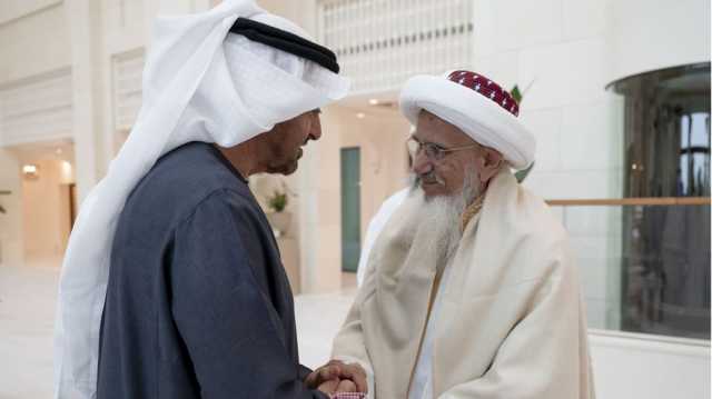 محمد بن زايد يستقبل سلطان طائفة البهرة ويبحث معه قيم التعايش والتسامح