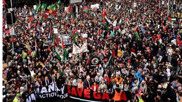مظاهرة ضخمة في أستراليا دعماً لفلسطين رغم الأمطار والرياح