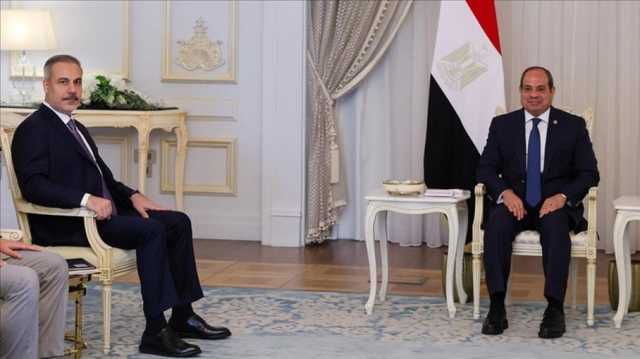 السيسي يستقبل وزير الخارجية التركي في إطار تعزيز التعاون ومناقشة ملف غزة