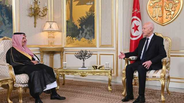 الرئيس التونسي يلتقي وزير خارجية السعودية ويرفض تهجير أهالي غزة