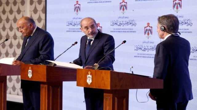 وزير الخارجية الأردني لبلينكن: نرفض وصف الحرب في غزه بأنها دفاع عن النفس