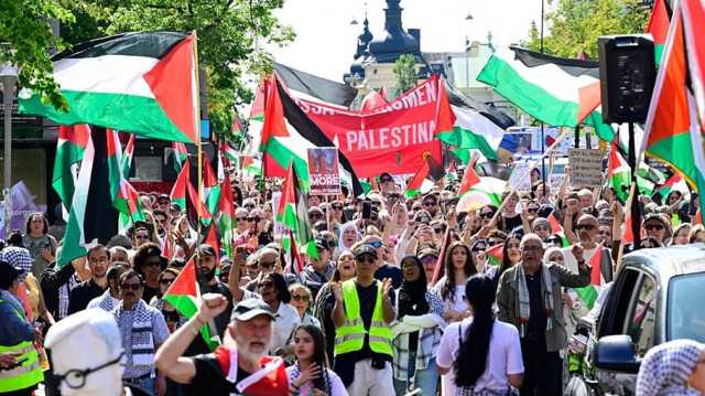 تظاهرة في السويد احتجاجا على خرق إسرائيل اتفاق غزة