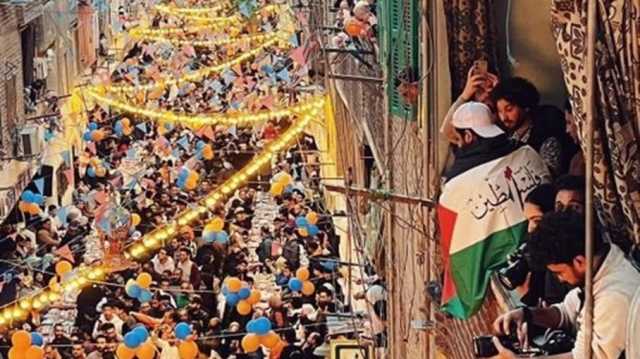 إفطار جماعي في القاهرة يتحول إلى مظاهرة حاشدة لفلسطين (شاهد)