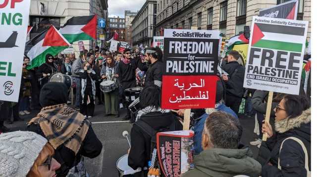 مظاهرة حاشدة في لندن تؤيد فلسطين وتطالب برفع حصار غزة.. تواجد أمني مكثف