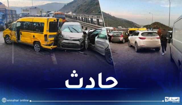 بومرداس.. 6 جرحى في اصطدام تسلسلي بين خمسة مركبات