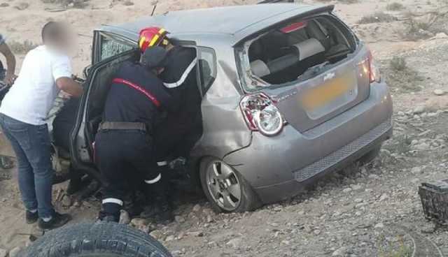5 جرحى إثر اصطدام بين سيارتين في بسكرة