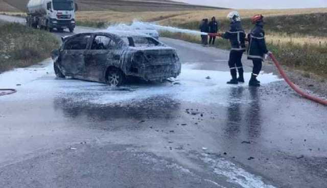 البويرة.. إصابة شخصين في حريق سيارة بسور الغزلان