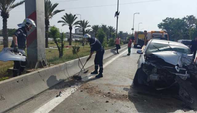  العاصمة.. 3 جرحى في حادث اصطدام بين 3 سيارات