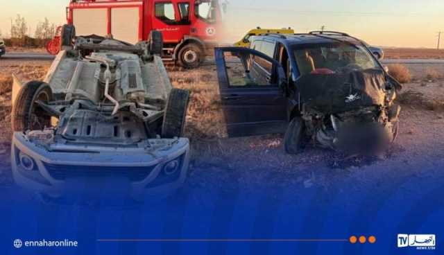 الجلفة: وفاة شابين وإصابة 5 أشخاص بحادث اصطدم 3 سيارات بسيدي لعجال.
