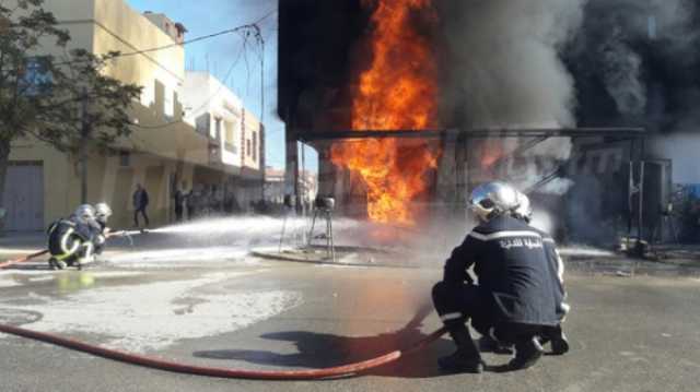قفصة: حريق هائل في محل لبيع البنزين المهرَّب