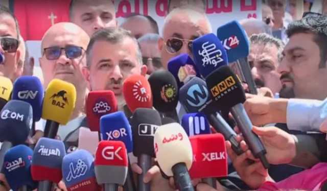 تظاهرة للمسيحيين في أربيل رفضاً لمرسوم رئيس الجمهورية بعزل روفائيل ساكو