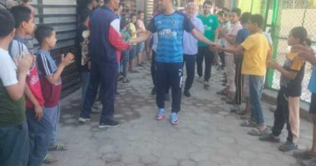 شباب الصافية بكفر الشيخ يحتفون بمحمود صابر نجم منتخب مصر الأولمبى (صور)