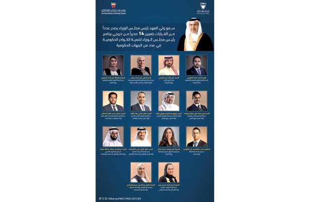 ولـي العـهـد رئــيــس الـــوزراء يــصــدر قـــرارات بتـعـيـيـن 14 مــديـــرًا