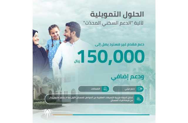 السعودية.. منحة دعم 150 ألف ريال غير مسترد للمواطنين المستفيدين من «سكني»
