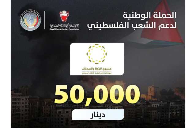 صندوق الزكاة يتبرع بـ 50 ألف دينار للحملة الوطنية لإغاثة غزة