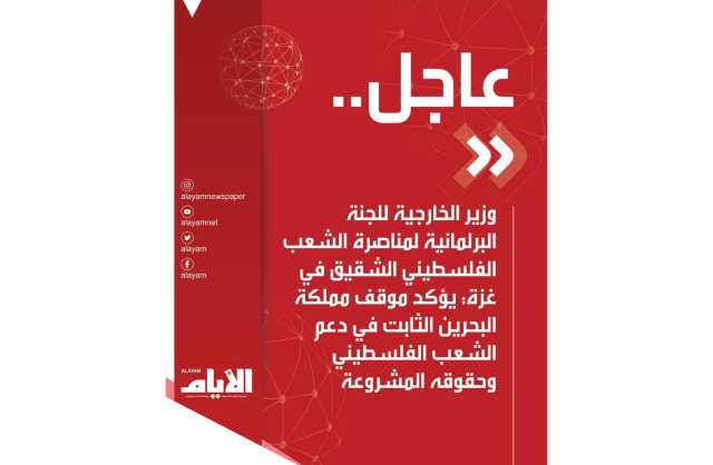 وزير الخارجية للجنة البرلمانية لمناصرة الشعب الفلسطيني يؤكد موقف البحرين الثابت في دعم الشعب الفلسطيني  