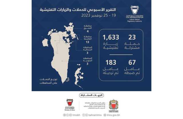 هيئة تنظيم سوق العمل: 1656 حملة وزيارة تفتيشية وترحيل 183 مخالفًا خلال أسبوع