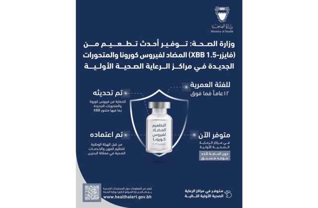 «الصحة»: توفير أحدث تطعيم من فايزر XBB 1.5 -المضاد لفيروس كورونا والمتحورات الجديدة في المراكز الصحية
