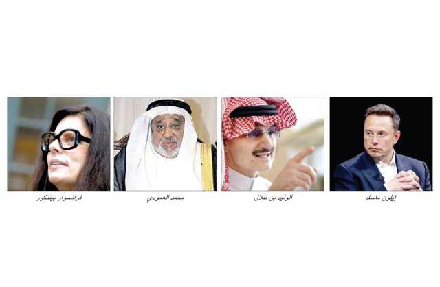 الوليد بن طلال يتصدر القائمة الأثرى عربيًا وإيلون ماسك عالميًا