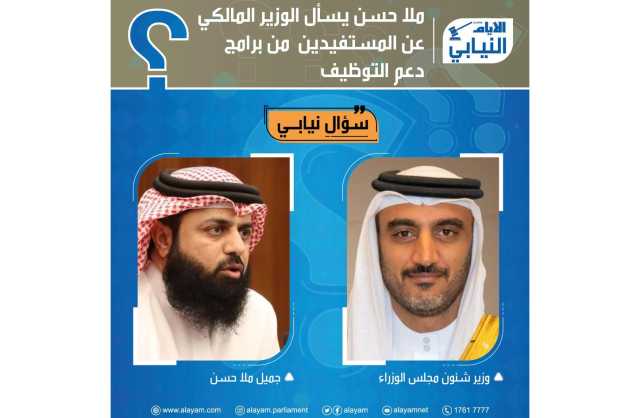 ملا حسن يسأل الوزير المالكي عن المستفيدين  من برامج دعم التوظيف