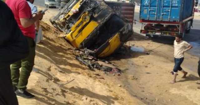المصابون في انقلاب سيارة نقل بطريق إسكندرية الصحراوي يكشفون تفاصيل الحادث