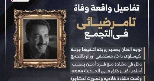 اعرف تفاصيل واقعة وفاة تامر ضيائى في التجمع.. انفوجراف