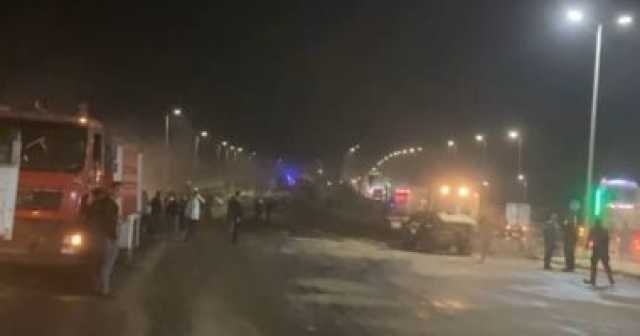تحويل مرورى أسفل كوبرى قها بطريق القاهرة الإسكندرية بسبب انقلاب سيارة