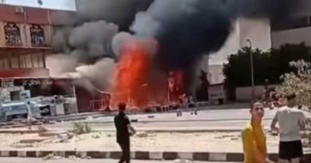 التحريات تكشف ملابسات اندلاع حريق بمحلات فى حدائق أكتوبر.. صور