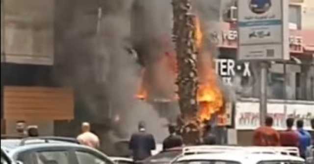 تحريات لكشف سبب اندلاع حريق بمحل وسيارة فى شارع فيصل بالجيزة