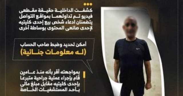 اعتراف مسجل خطر.. ادّعى بيع كليته لتيك توكر من أجل المشاهدات (إنفوجراف)
