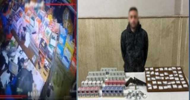 كاميرات المراقبة تفضح سارق محل فى كفر الشيخ.. فيديو