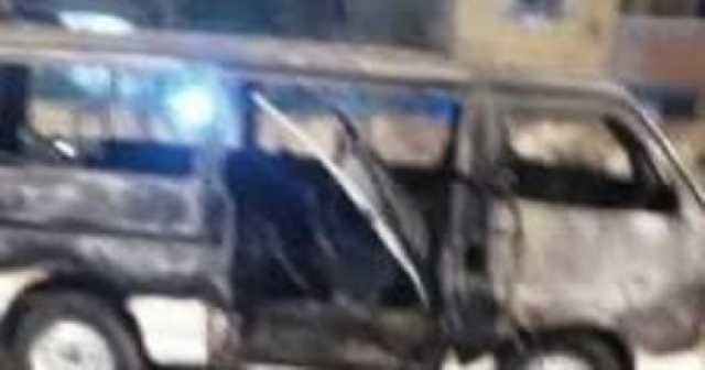 الميكروباص ولع بالركاب.. تفاصيل إصابة 5 أشخاص فى حريق سيارة على الطريق الدائرى بباسوس (صور)